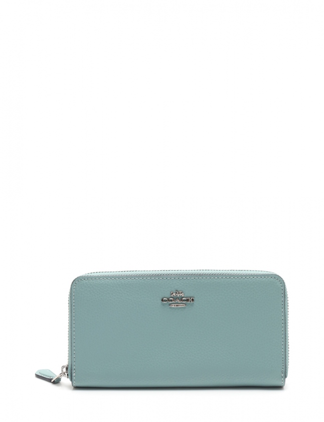 コーチ COACH ラウンドファスナー長財布 グレーグリーン 小物