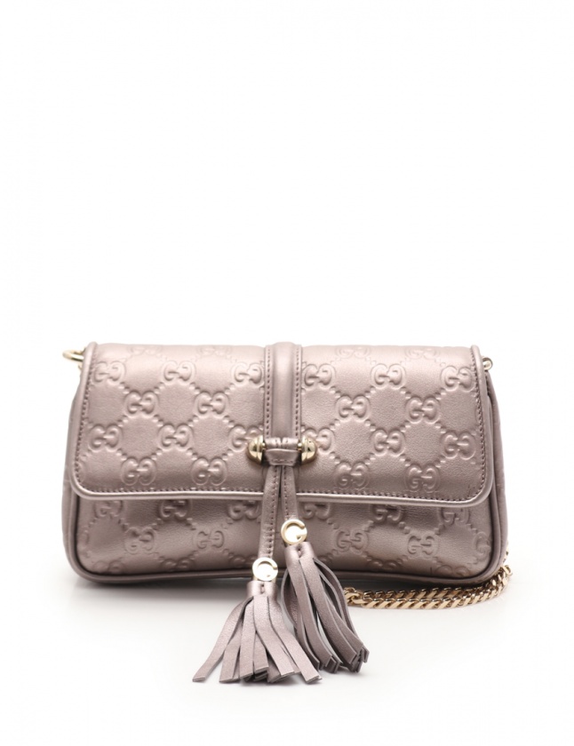 グッチ GUCCI チェーンショルダーバッグ グッチシマ マラケシュ グレー 