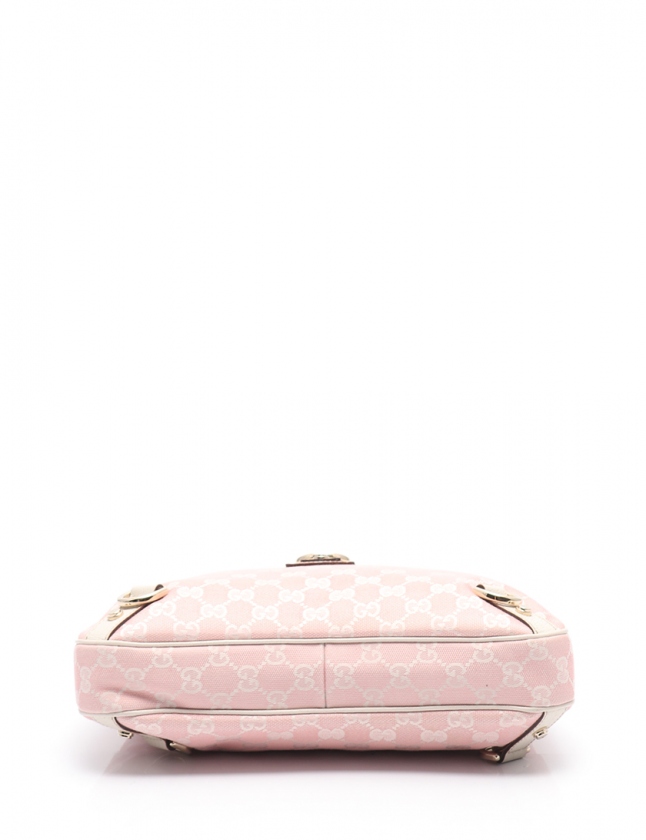 グッチ GUCCI ワンショルダーバッグ GGキャンバス アビー ピンク 白