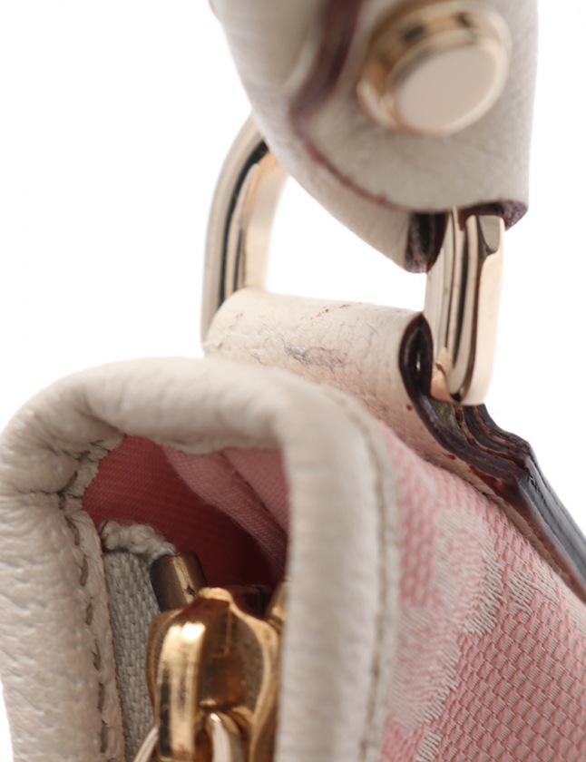 グッチ GUCCI ワンショルダーバッグ GGキャンバス アビー ピンク 白