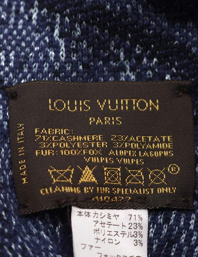 ルイヴィトン LOUIS VUITTON マフラー エシャルプ ポリアナ ネイビー