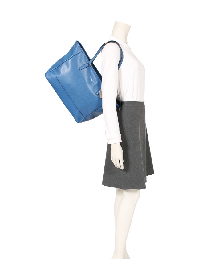【美品】COACH ネイビーレザートートバッグ コーチ COACH トートバッグ シティ 青 23576 レザー レディース