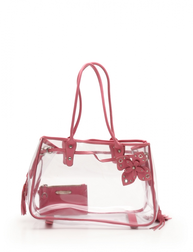 ミュウミュウ miumiu トートバッグ クリア ピンク ビニール レザー  