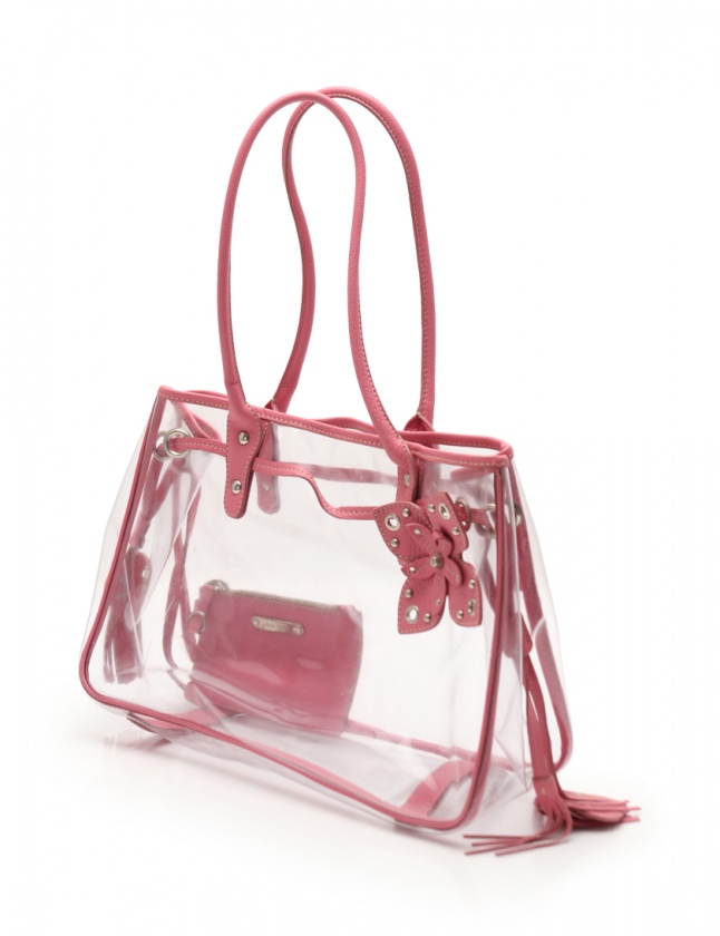 ミュウミュウ miumiu トートバッグ クリア ピンク ビニール レザー 