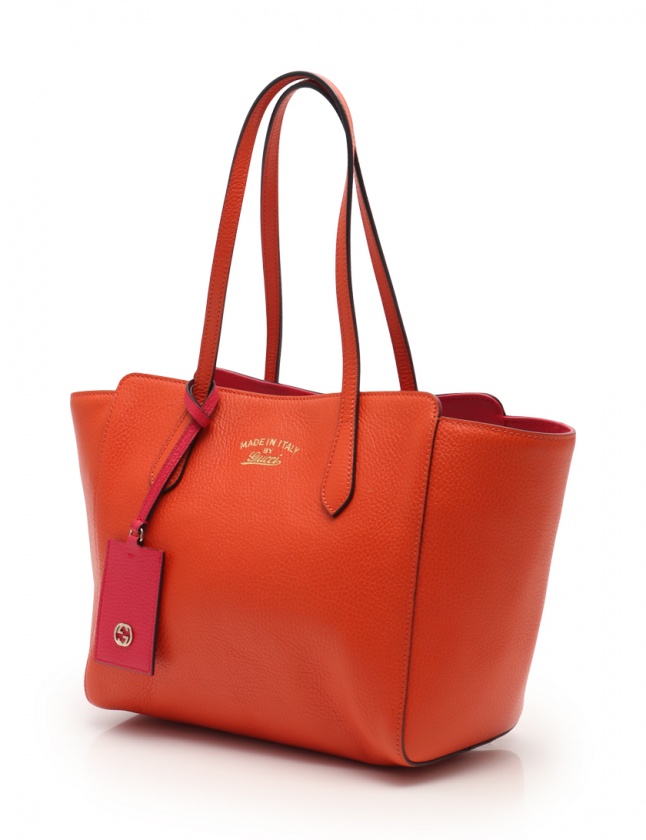 GUCCI オレンジ ピンク トートバッグ GUCCI オレンジ ピンク トートバッグ