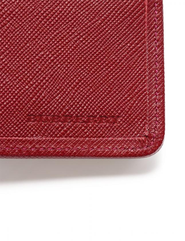 バーバリー BURBERRY Wホック長財布 ベージュ 赤 小物 チェック