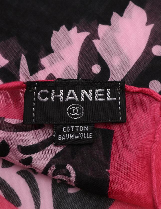 シャネル CHANEL 大判ストール ココマーク ピンク マルチカラー 小物  