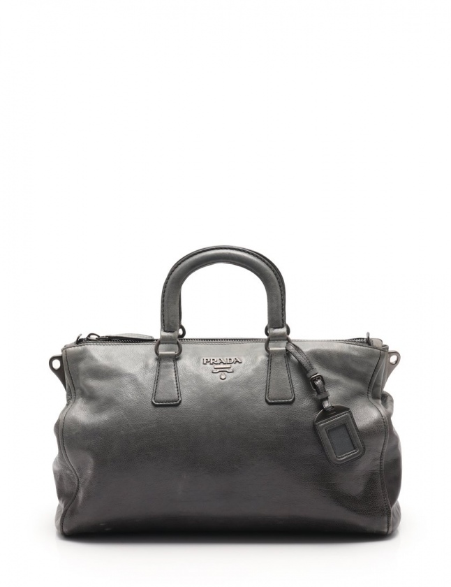 PRADA ブラックレザー ハンドバッグBL0739