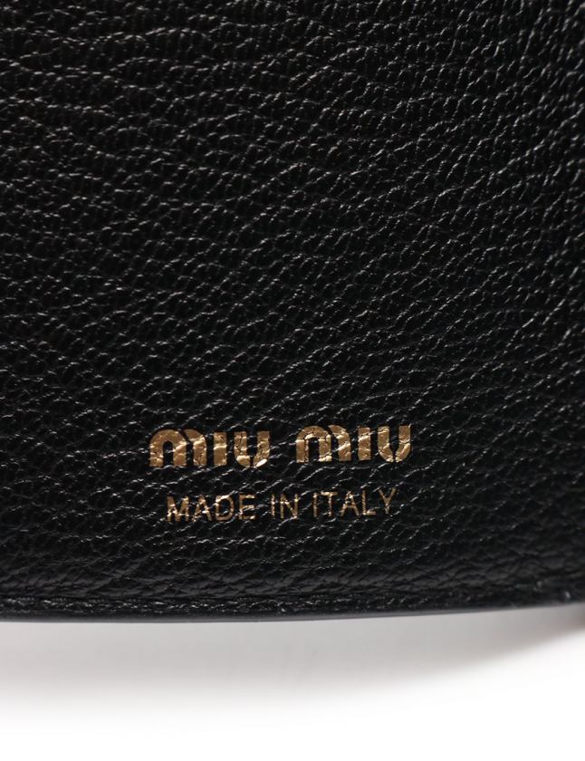 美品✨ RFID搭載✨ミュウミュウ 折り財布 マドラスレザー 5MH020 黒