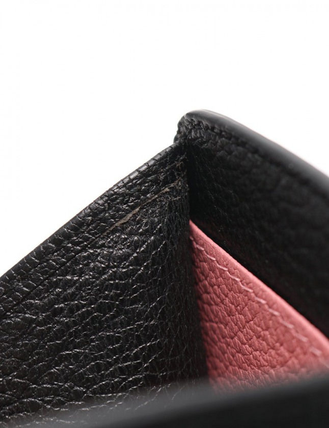 ミュウミュウ miumiu 三つ折り財布 ピンク 黒 小物 レザー 5MH020
