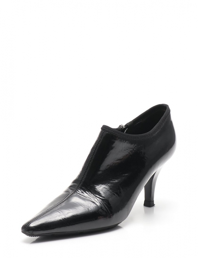 プラダ PRADA ブーティパンプス 黒 35.5 シューズ 22.5cm エナメル  