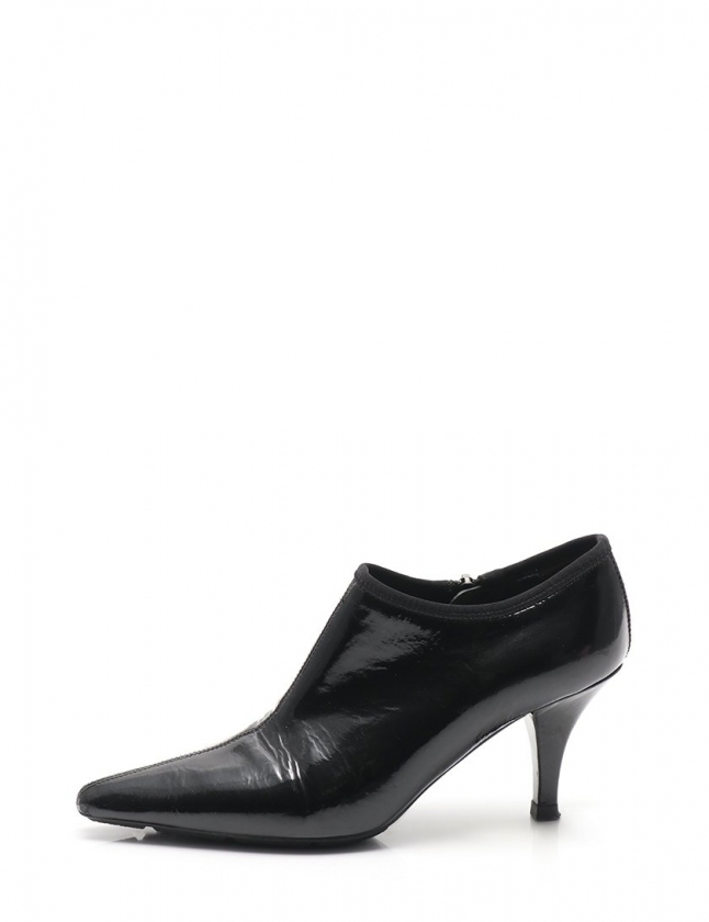 プラダ PRADA ブーティパンプス 黒 35.5 シューズ 22.5cm エナメル 