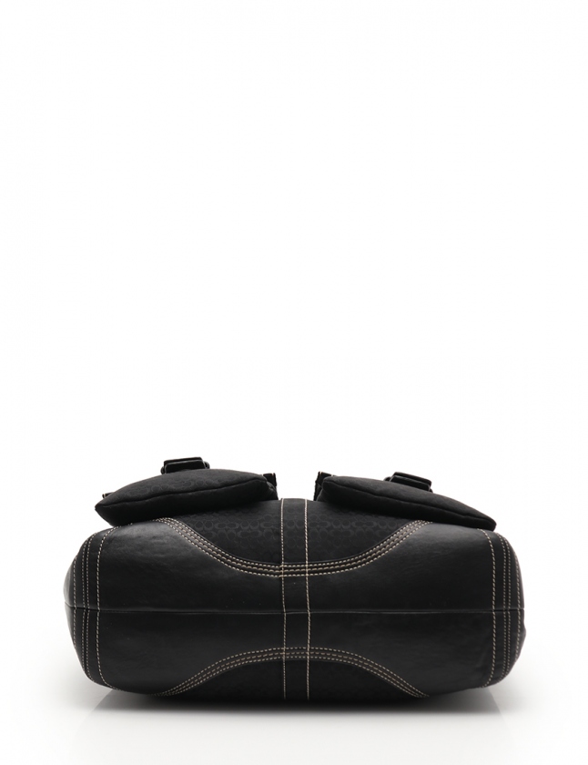 コーチ COACH トートバッグ ミニシグネチャー キャリーオール 黒