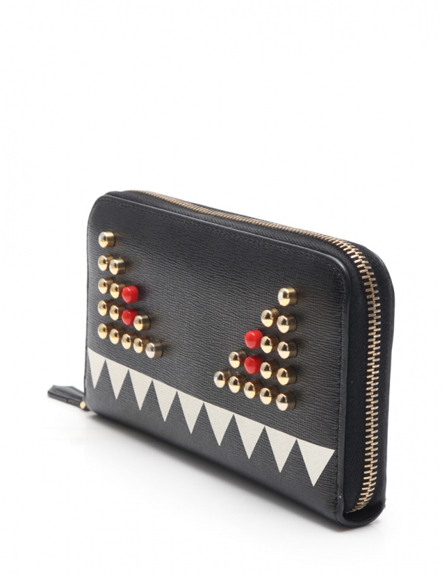 フェンディ FENDI ラウンドファスナー長財布 モンスター クレヨンズ 黒 