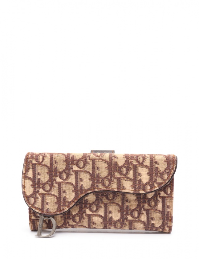 クリスチャンディオール Christian Dior 長財布 トロッター 茶 小物 