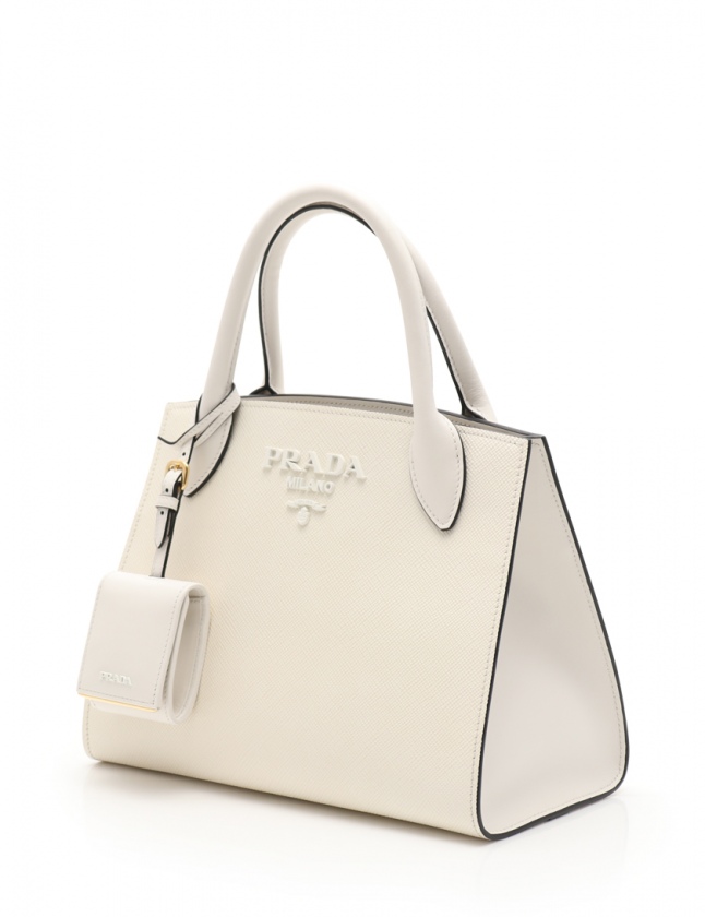 プラダ PRADA ハンドバッグ ショルダーバッグ モノクローム 白 1BA156  