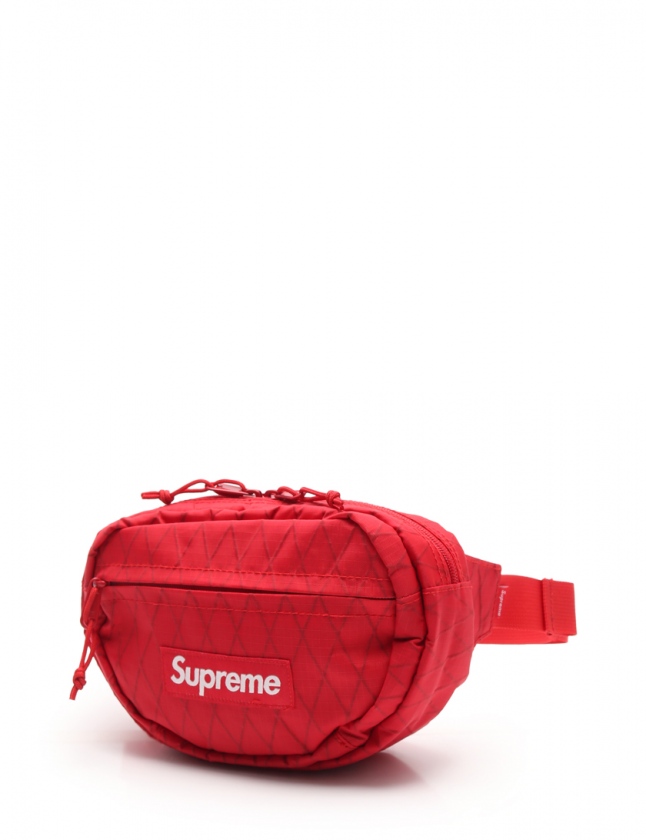 シュプリーム SUPREME ウエストバッグ ボディバッグ 赤 白 ナイロン  