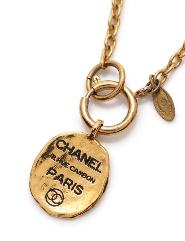 希少✨シャネル　ヴィンテージ　ネックレス　プレート　ゴールド　カンボン　ロゴ刻印 CHANEL 大SALE シャネル ヴィンテージ ロゴ カンボン プレート