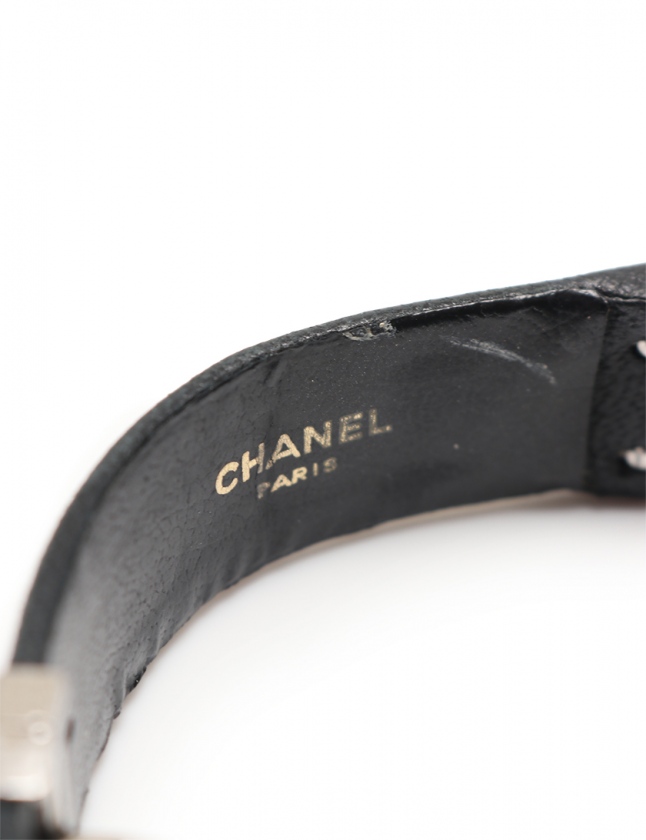 シャネル CHANEL マトラッセ ブラック 黒 シルバー クォーツ 腕時計 CHANEL シャネル マトラッセ 腕時計 クォーツ SS 黒文字盤