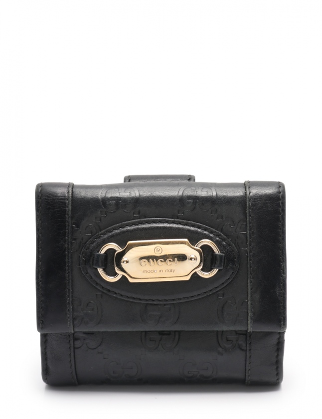 GUCCI ブラック 二つ折り財布 グッチ 二つ折り財布（札入れ） 財布 メンズ マイクログッチシマ