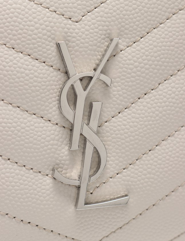 サンローラン パリ SAINT LAURENT PARIS 二つ折り財布 モノグラム 白 