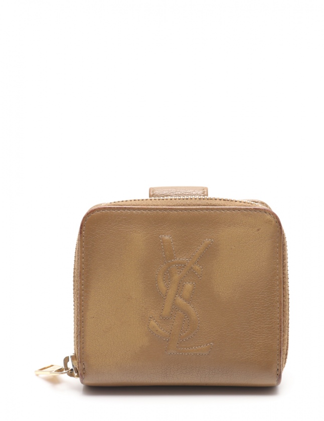 サンローラン ない SAINT LAURENT 二つ折り財布 レザー ベージュ  