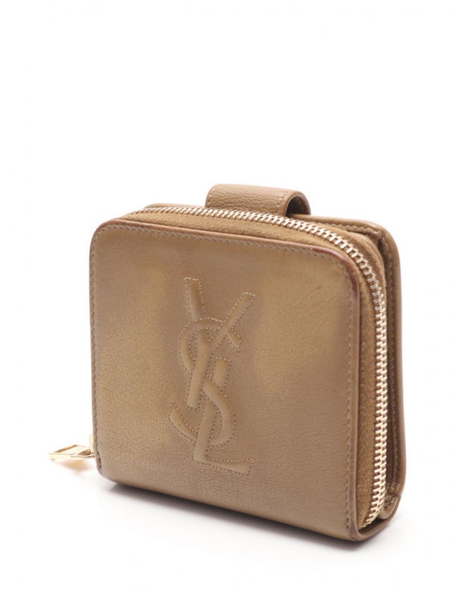 Yves Saint Laurent ベージュ 二つ折り財布 イヴサンローラン二つ折