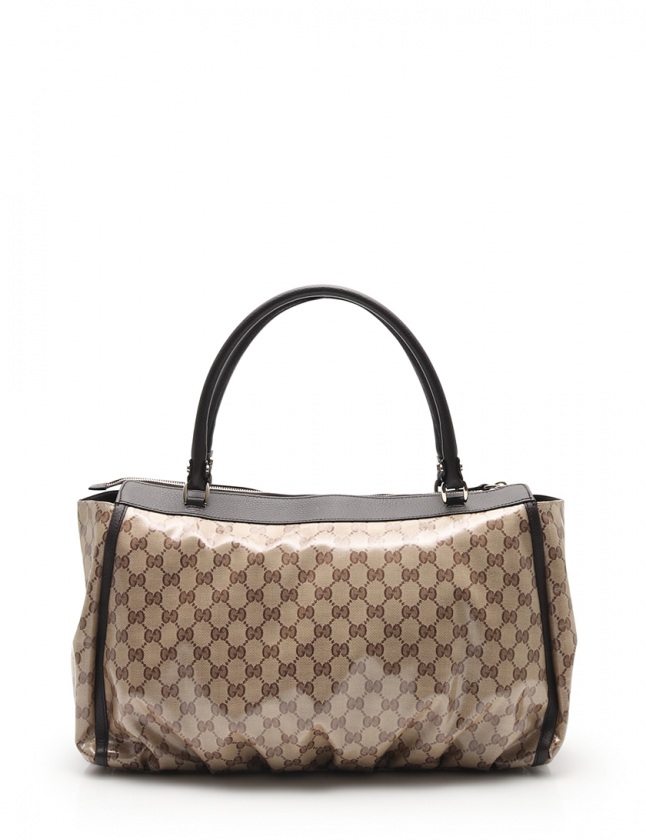 Gucci トートバッグ ベージュ ブラウン GUCCI キャンバスバッグ ベージュ/ブラウン GGキャンバス 美品