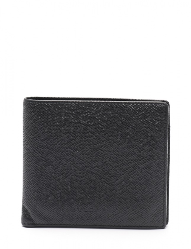 【美品】ブルガリ　BVLGARI 二つ折り財布　ブラック　レザー ブラック リザード ブルガリ・ブルガリ マン 二つ折り財布 284398