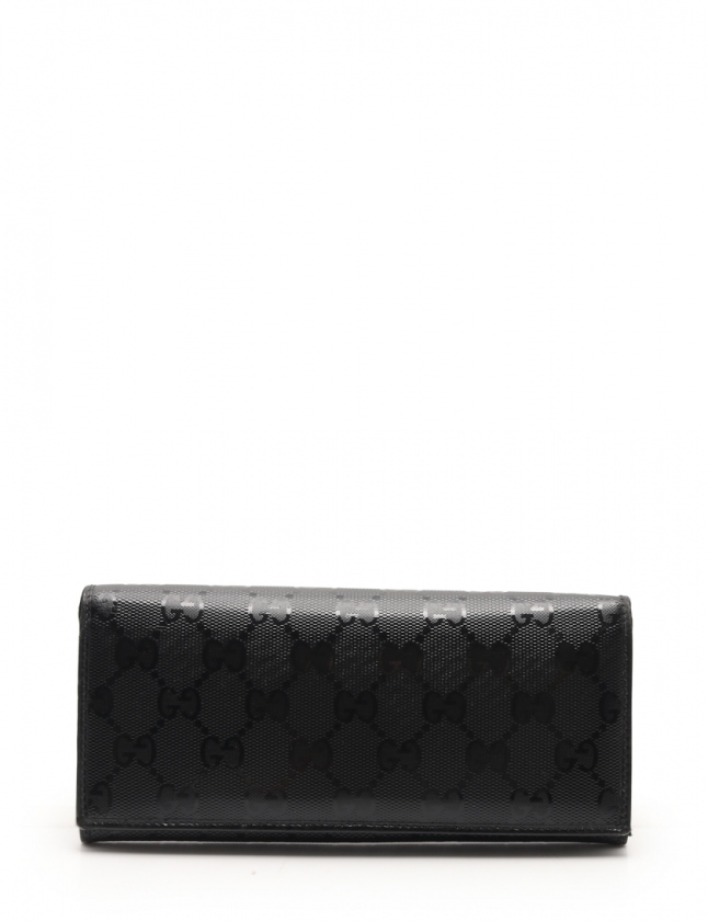 グッチ GUCCI 二つ折り長財布 GGインプリメ 黒 小物 PVC 244995