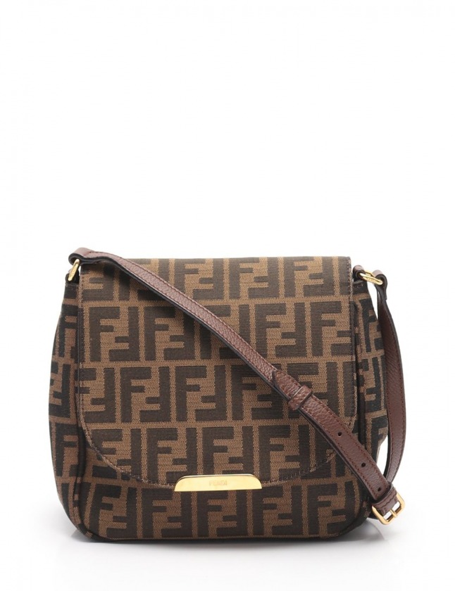 フェンディ FENDI ショルダーバッグ ズッカ ライトブラウン 茶 8BT214 