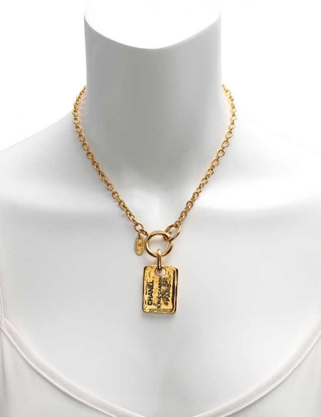 シャネル CHANEL ネックレス カンボンプレート ゴールド  