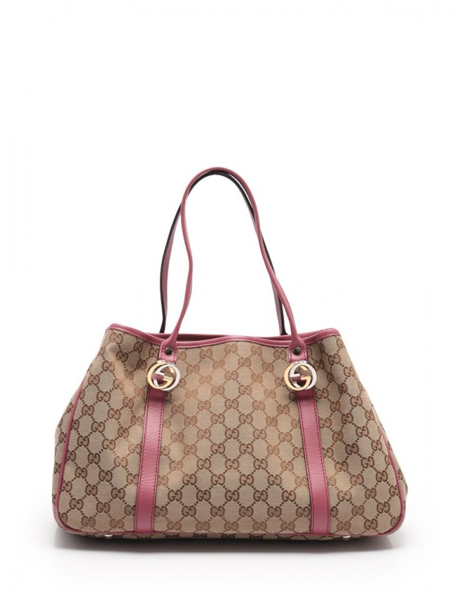 グッチ GUCCI トートバッグ GGキャンバス GGツインズ ベージュ 紫  