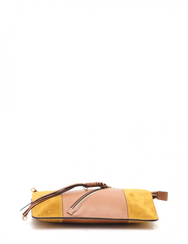 クロエ CHLOE クラッチバッグ カーキ 茶 スエード レザー レディース