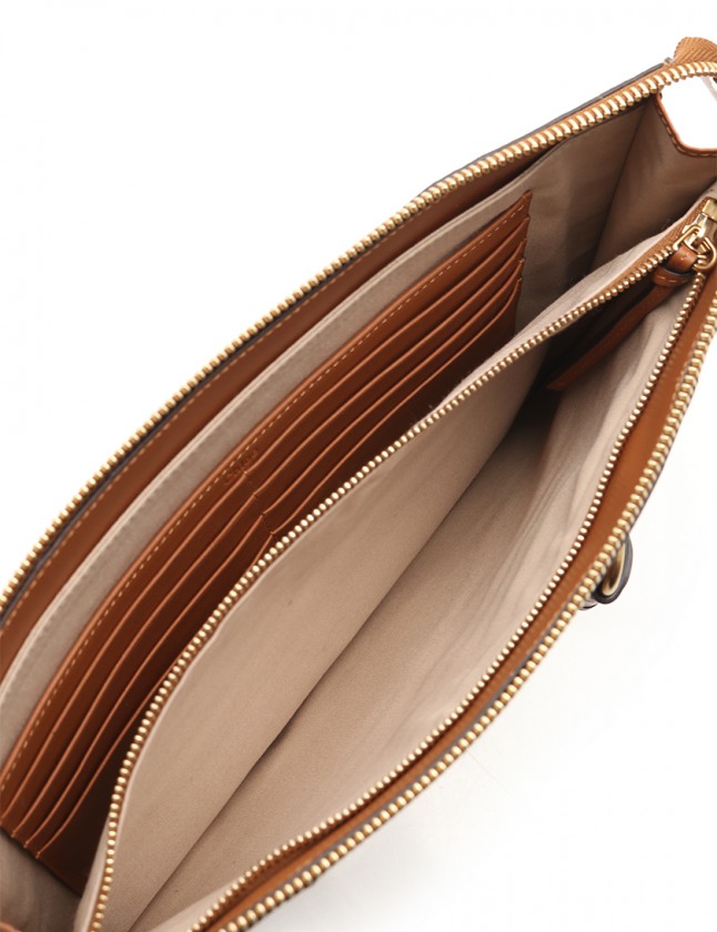 クロエ CHLOE クラッチバッグ カーキ 茶 スエード レザー レディース 