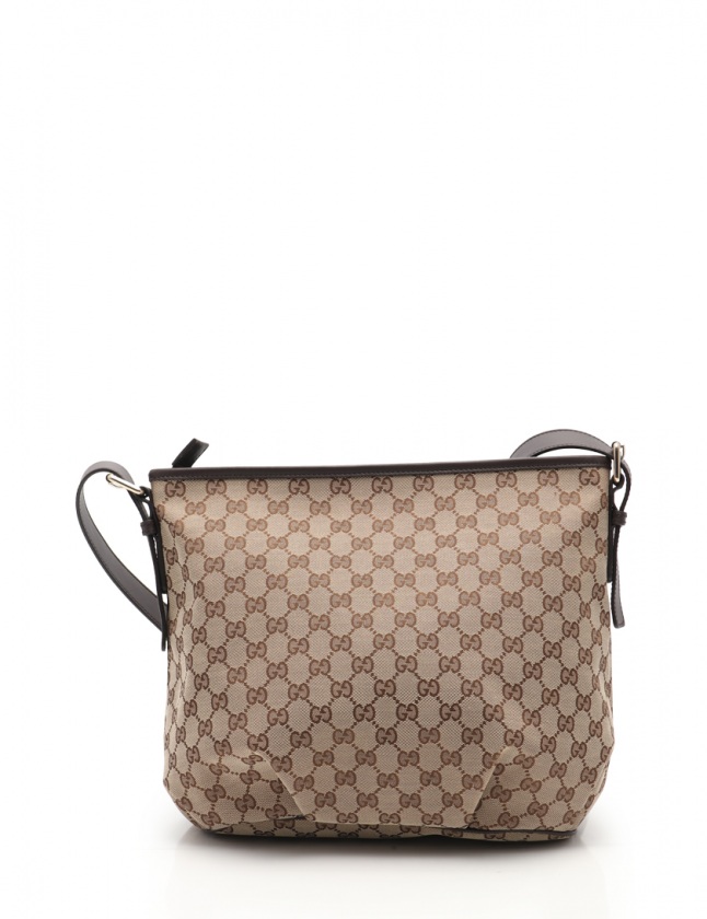 グッチ GUCCI ショルダーバッグ GGキャンバス ベージュ ダークブラウン  