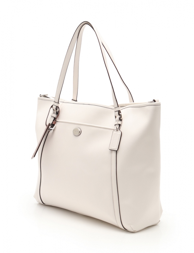 COACH コーチ 本革 ハンドバッグ 白 COACH コーチ ホワイト レザー ハンドバッグ ショルダーバッグ