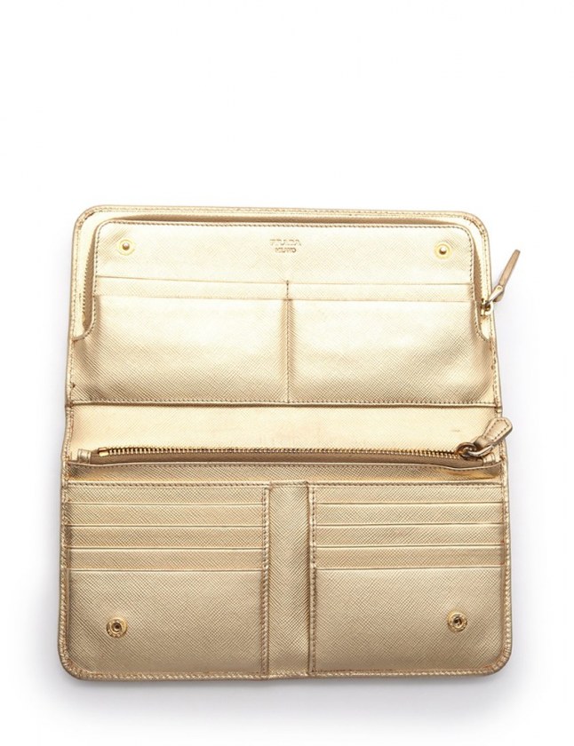 プラダ PRADA ラウンドファスナー長財布 ゴールド 小物 サフィアーノ