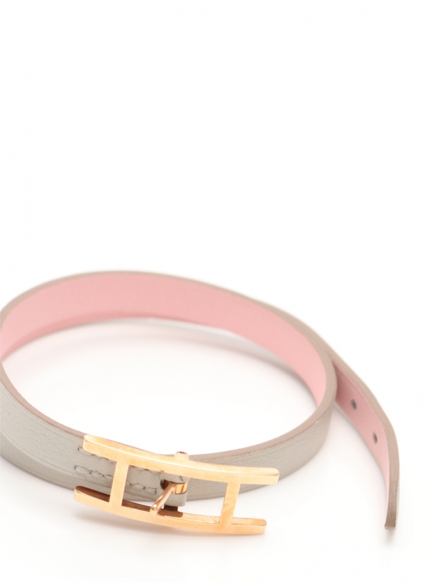 エルメス HERMES ブレスレット ビーアピ ドゥブルトゥール ローズ  