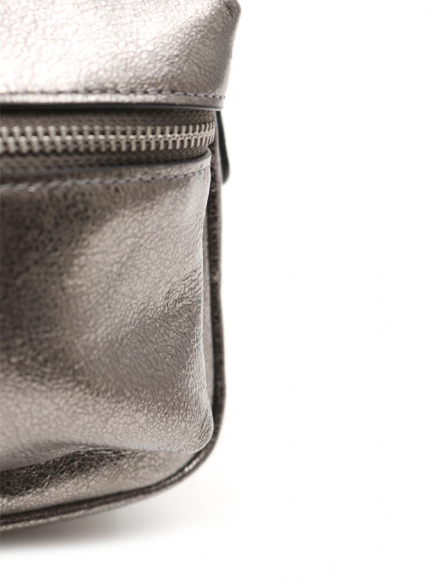 【COACH】コーチ ミニリュック シルバー レザー バッグパック 美品 COACHコ ーチ ミニリュック シルバー レザー バッグパック わ