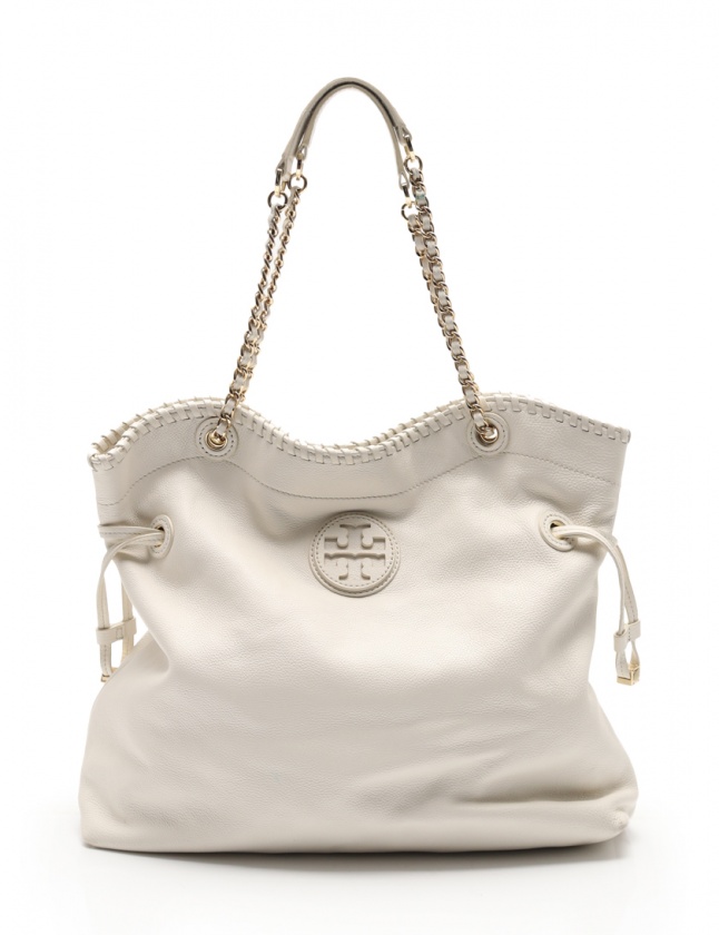トリーバーチ TORY BURCH チェーントートバッグ マリオン 白 レザー 