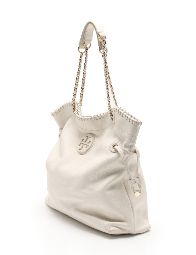 トリーバーチ TORY BURCH チェーントートバッグ マリオン 白 レザー 