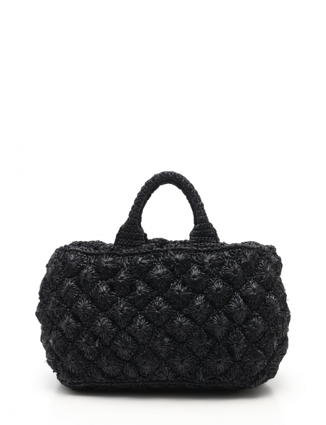 プラダ PRADA トートバッグ かごバッグ 黒 1BG888 ビニール