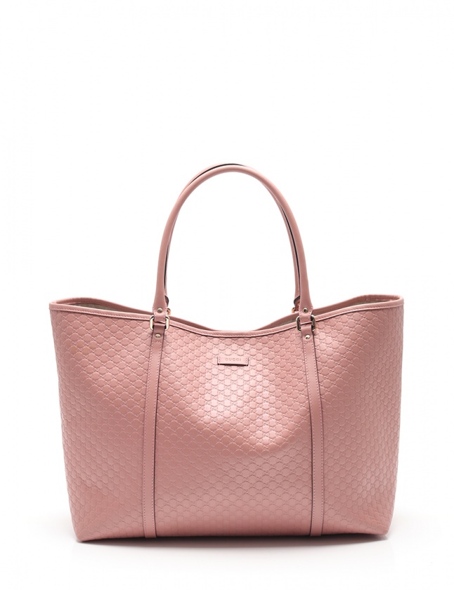 グッチ GUCCI トートバッグ マイクログッチシマ ピンク 449648 レザー 