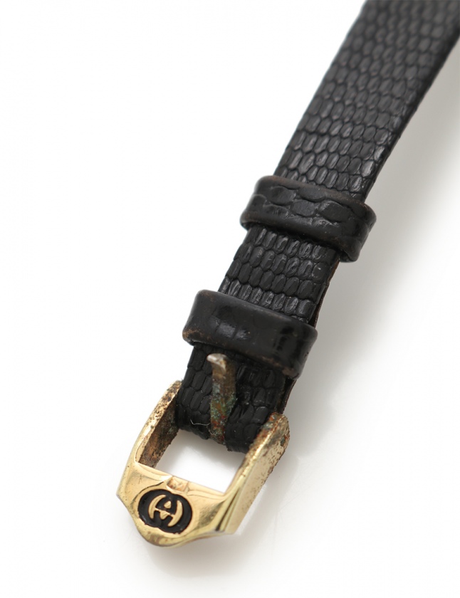 グッチ GUCCI 腕時計 レディース クオーツ 黒 ゴールド GP レザー