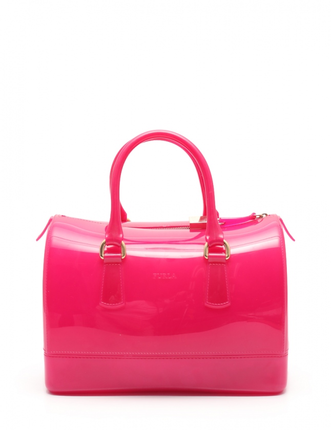 フルラ FURLA ハンドバッグ キャンディバッグ ピンクパープル ビニール  