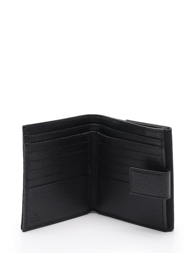 グッチ GUCCI Wホック 二つ折り財布 GGキャンバス 黒 小物