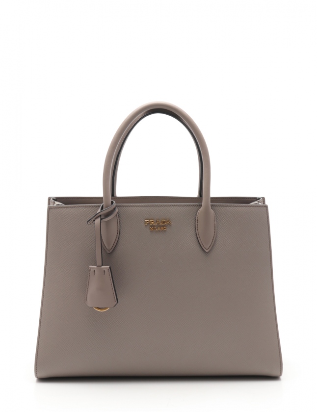 プラダ PRADA トートバッグ ショルダーバッグ ビブリオテーク グレー 