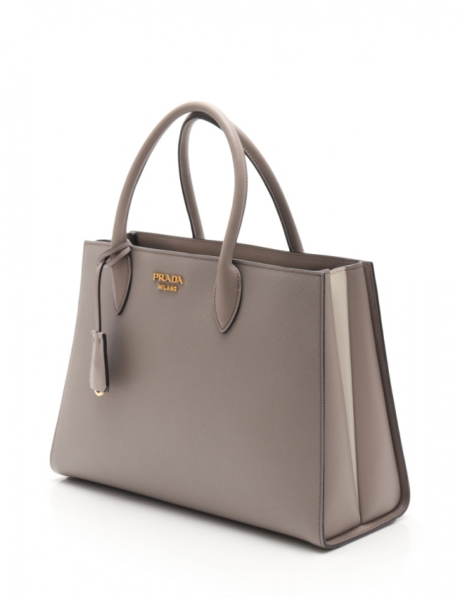 プラダ PRADA トートバッグ ショルダーバッグ ビブリオテーク グレー 