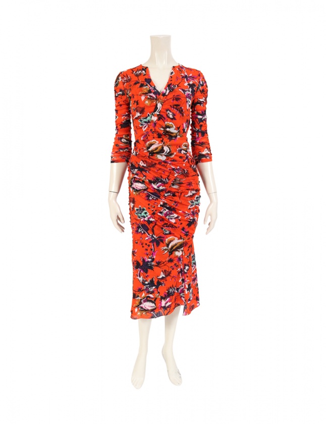 briella ruched mesh dress